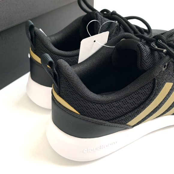 ADIDAS WT RACER SNEAKER SPORT SHOE IN BLACK WITH GOLD 3 STRIPES SIZE 9 - Picture 5 of 10
